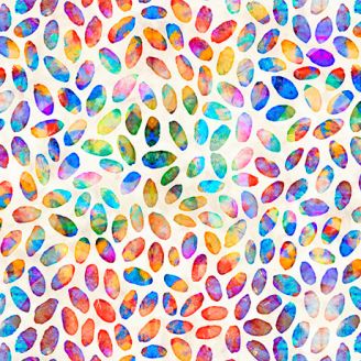 Tissu patchwork confettis multicolores fond écru - Brilliance