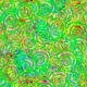 Tissu patchwork spirales multicolores fond vert - Brilliance