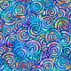 Tissu patchwork spirales multicolores fond bleu - Brilliance