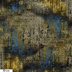 Tissu patchwork craquelures ocre et bleu - Abandoned II de Tim Holtz 