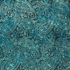 Tissu batik motif cachemire bleu ton sur ton