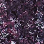 Tissu batik fougères violet raisin