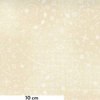 Tissu patchwork crème symboles d'astronome blancs - Astra de Janet Clare