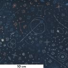 Tissu patchwork bleu marine symboles d'astronome - Astra de Janet Clare