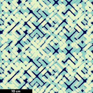 Tissu patchwork abstrait trafic bleu - Madison One