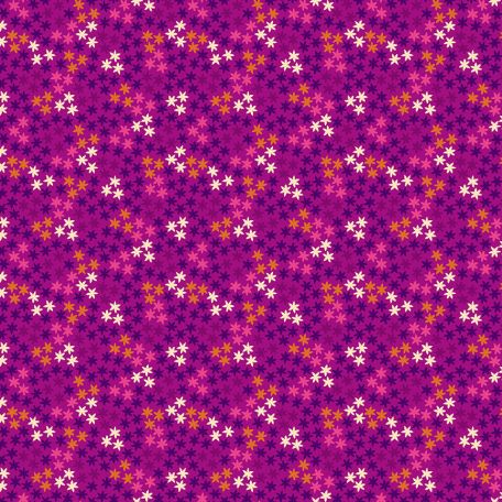 Tissu patchwork étoiles fond fuchsia - Henna