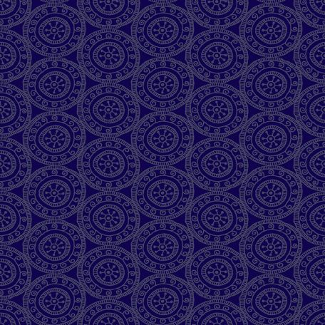 Tissu patchwork médaillon ton sur ton violet - Henna