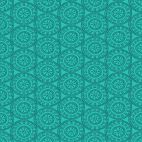 Tissu patchwork médaillon ton sur ton turquoise - Henna