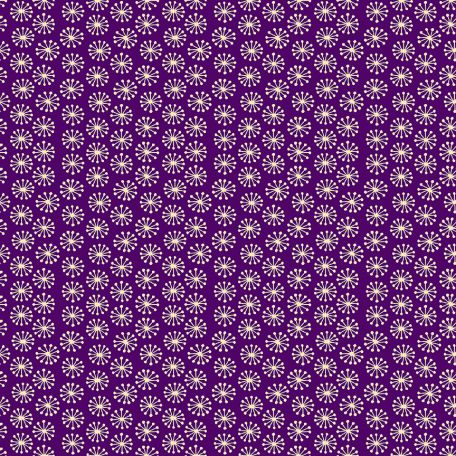Tissu patchwork éclosions fond violet- Henna