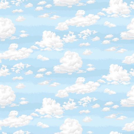 Tissu patchwork imitation ciel bleu et nuages