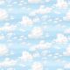 Tissu patchwork imitation ciel bleu et nuages