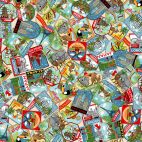 Tissu patchwork cartes postales du monde - Around the world