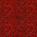 Tissu Patchwork fougères rouges fond noir - Folkscapes