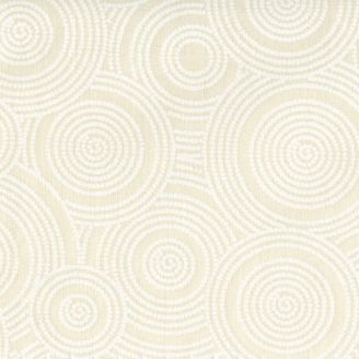 Tissu patchwork en grande largeur crème cercles en pointillés (270 cm)