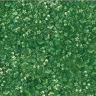 Tissu batik jasmin vert forêt