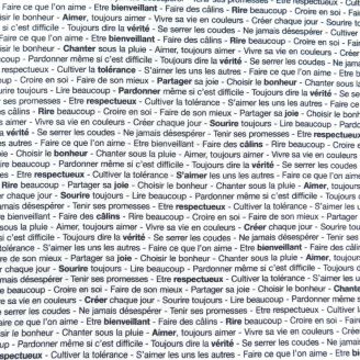 Tissu patchwork phrases positives en français 45 x 110 cm