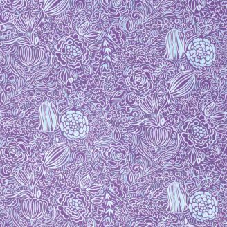 Tissu patchwork fleurs violet et bleu - Sundara