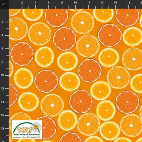 Tissu Patchwork oranges en rondelles - Peach on Earth