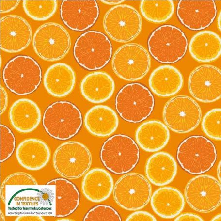 Tissu Patchwork oranges en rondelles - Peach on Earth