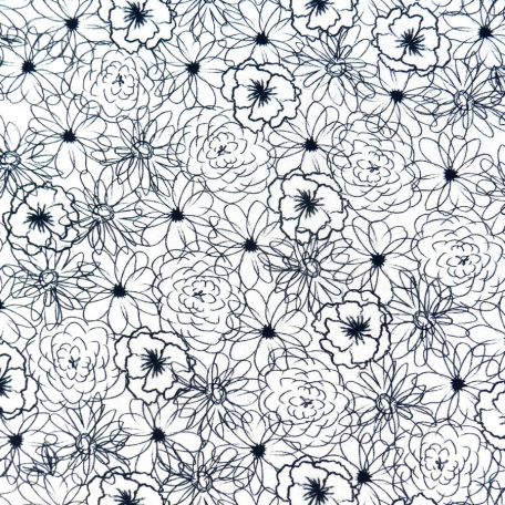 Tissu patchwork contours de fleurs fond écru - Flower Sketches