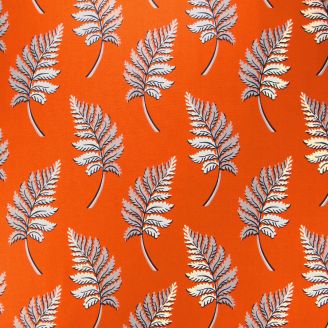 Tissu patchwork orange grandes fougères - Franklin