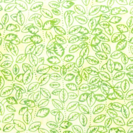 Tissu batik feuilles vert lime