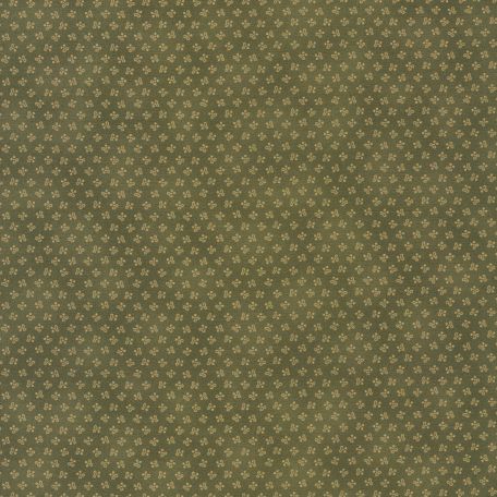 Tissu patchwork vert kaki à mini motif - Homestead Harvest