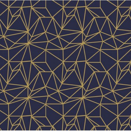 Tissu patchwork motif art déco bleu marine