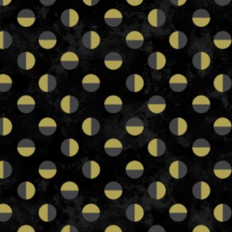 Tissu patchwork sphères dorées fond noir - Bijou