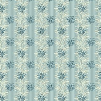Tissu patchwork herbacée en rayures bleues et écrues - BlueBird d'Edyta Sitar