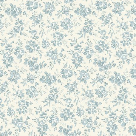 Tissu patchwork petit bouquet bleu fond écru - Cloud Nine d'Edyta Sitar