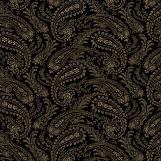 Tissu patchwork grand cachemire noir - Bella Rose de Renee Nanneman