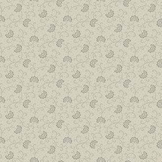 Tissu patchwork fleurs grimpante gris clair - Trinkets 21
