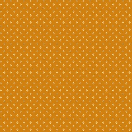 Tissu patchwork petite croix orange citrouille - Trinkets 21