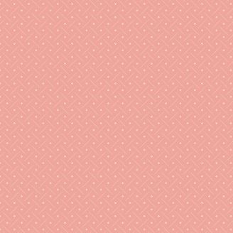 Tissu patchwork point encadré rose pêche - Tonal Ditzys