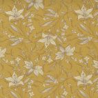 Tissu patchwork fleurs crèmes fond jaune moutarde - Regency Somerset Blues