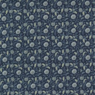 Tissu patchwork oeillets fond bleu foncé - Regency Somerset Blues