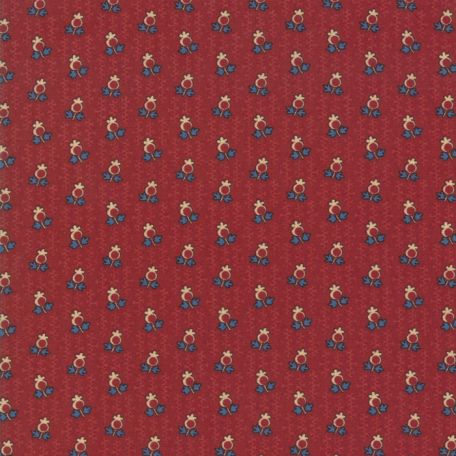 Tissu patchwork minis fleurs fond rouge foncé - Nancy's Needle de Betsy Chutchian