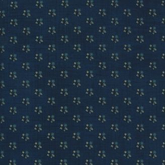 Tissu patchwork duo de minis fleurs fond bleu foncé - Maria's Sky de Betsy Chutchian