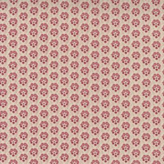 Tissu patchwork fleur rouge fond écru - La Vie Bohème de French General