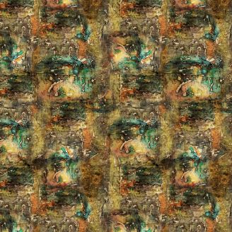 Tissu patchwork projections de peintures - Abandoned II de Tim Holtz 