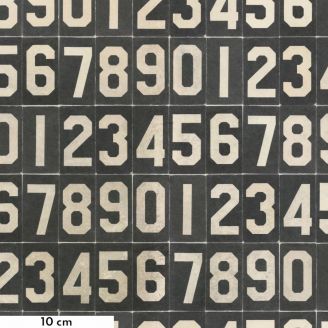 Tissu patchwork chiffres tableau d'affichage - Monochrome de Tim Holtz 