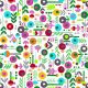 Tissu Patchwork fleurettes multicolores fond blanc - Daisy Talk