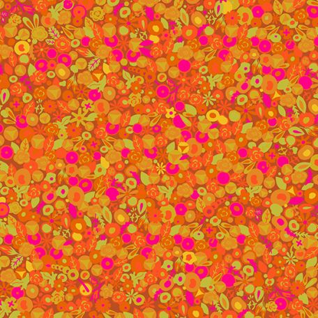 Tissu patchwork myrtilles et fleurs orange - Sunprints 2022 d'Alison Glass