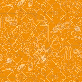 Tissu patchwork friche végétale orange abricot - Sunprints 2022 d'Alison Glass