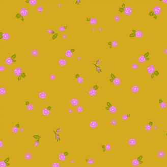 Tissu patchwork fleurs éparses jaune ocre - Sunprints 2022 d'Alison Glass