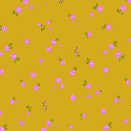 Tissu patchwork fleurs éparses jaune ocre - Sunprints 2022 d'Alison Glass