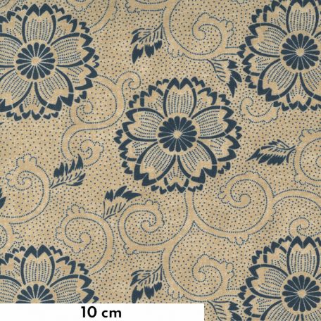 Tissu patchwork oeillets écru et indigo - Yukata de Debbie Maddy