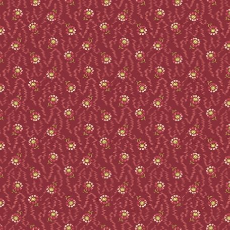 Tissu patchworkfleur fond bordeaux - Lady Tulip d'Edyta Sitar