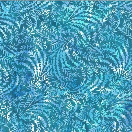 Tissu batik lianes bleu canard